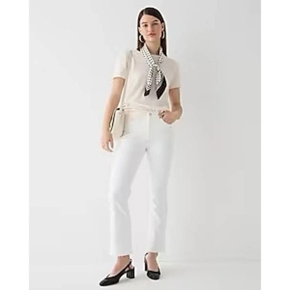 J.Crew 9" demi-boot crop jean in white wash - Picture 1 of 7